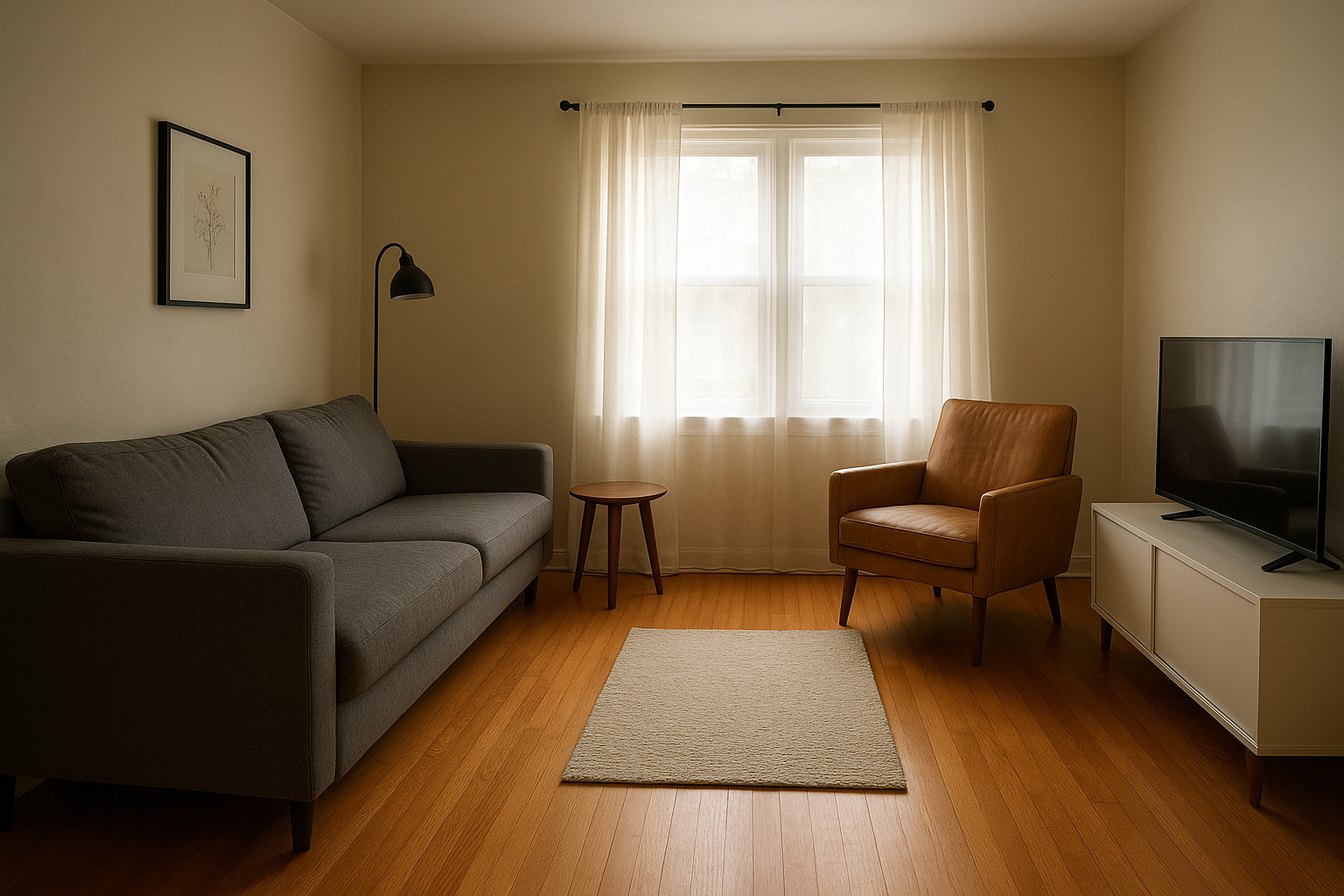 A living room photographed from the doorway